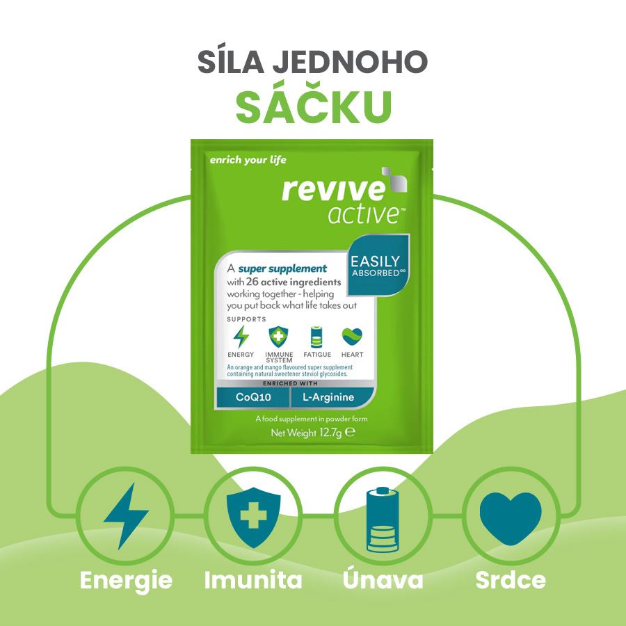 Revive Active 30 sáčků pomeranč mango (Energie, imunita, únava, srdce)