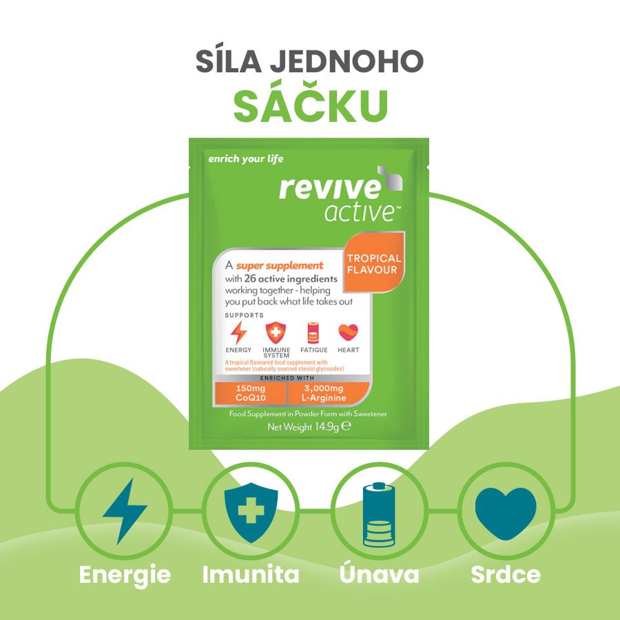 Revive Active 30 sáčků tropical (Energie, imunita, únava, srdce)