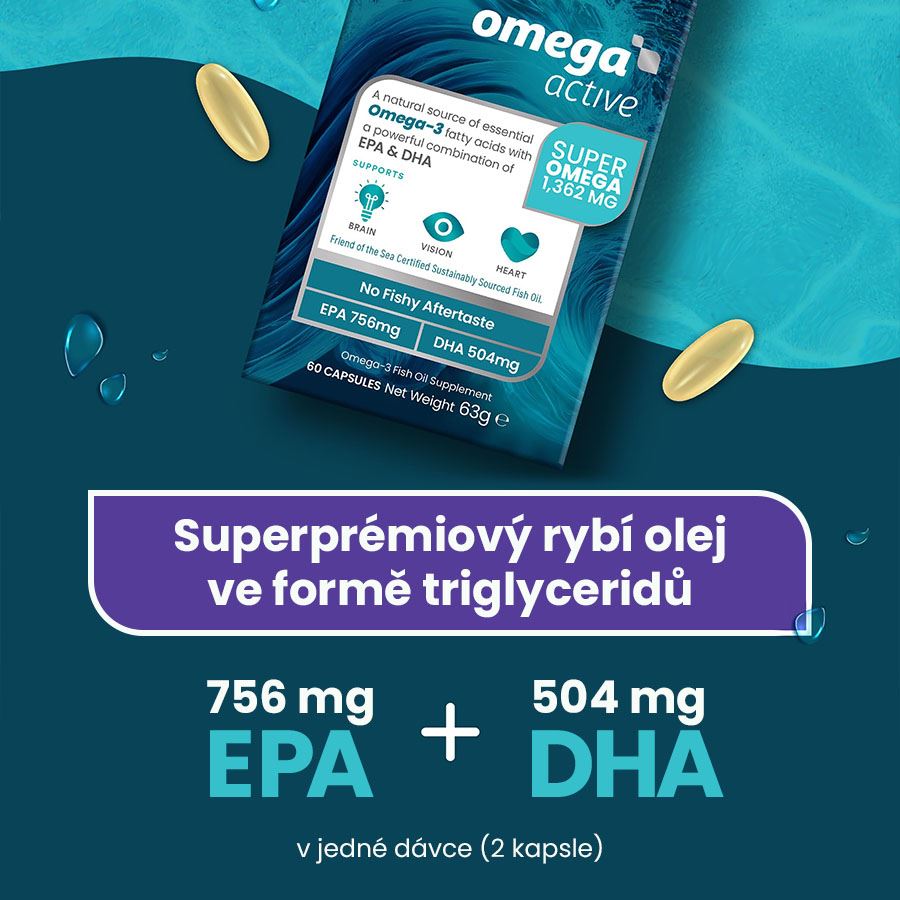Omega 3 Active 60 kapslí (756mg EPA & 504mg DHA)