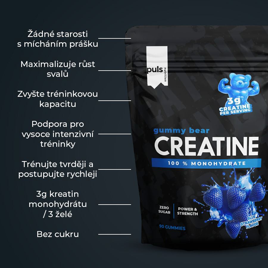 Creatine Gummy Bear 90 gummies blue strawberry
