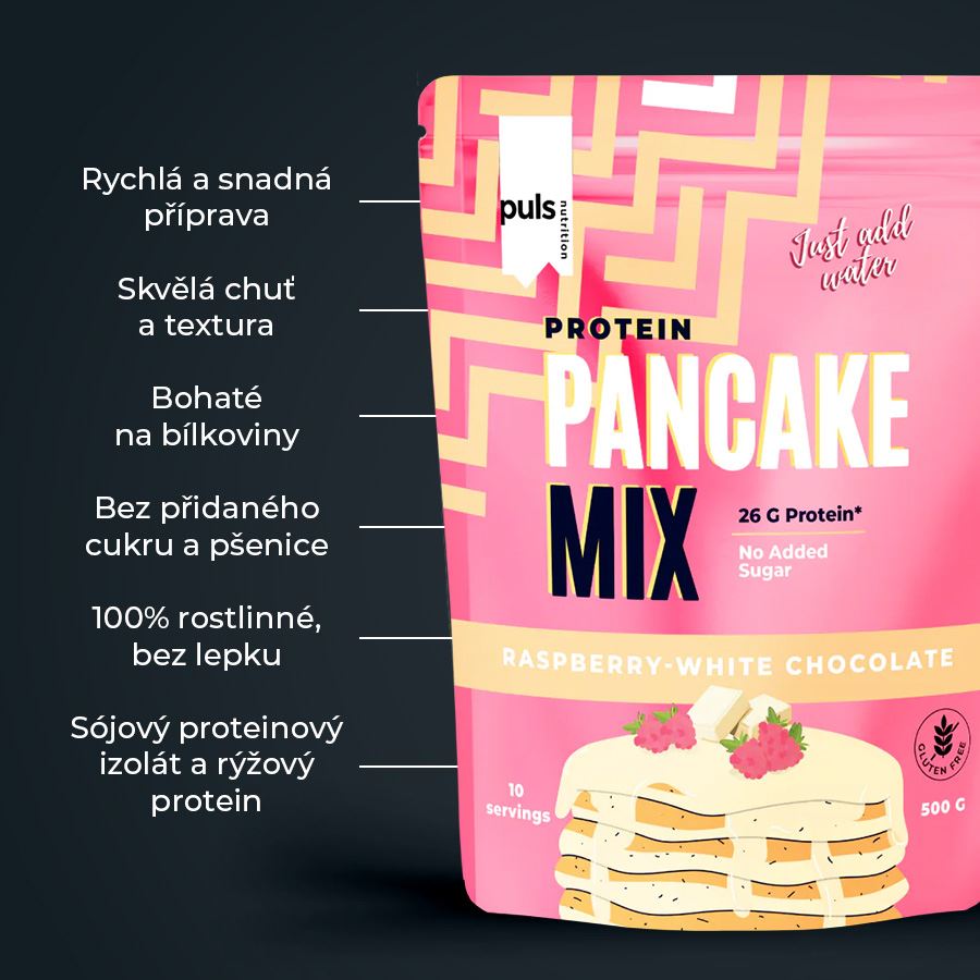 Protein Pancake Mix Vegan 500g raspberry - white chocolate