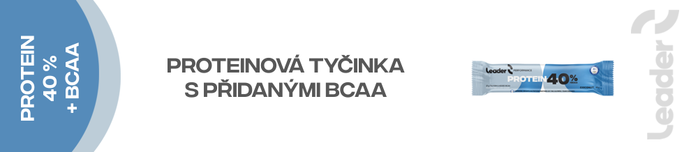 Protejnová tyčinka se 40% bílkovin s přidanými BCAA.