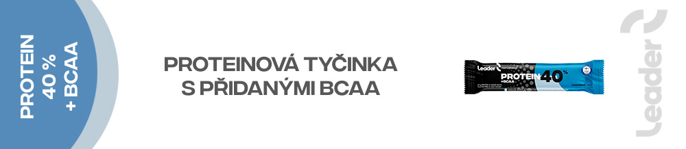 Protejnová tyčinka se 40% bílkovin s přidanými BCAA.