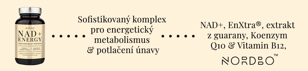 Sofistikovaný komplex pro energetický metabolismus & potlačení únavy. - NAD+, EnXtra, extrakt z guarany, koenzym Q10 & vitamin B12
