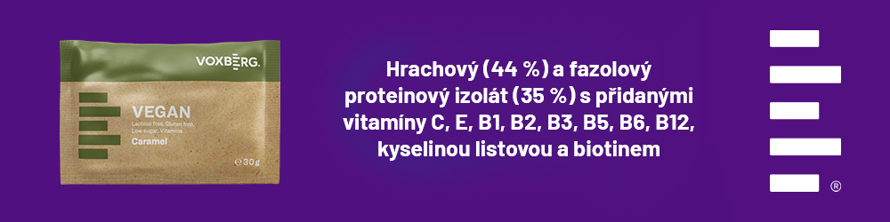 Hrachový (44 %) a fazolový proteinový izolát (35 %) s přidanými vitamíny C, E, B1, B2, B3, B5, B6, B12, kyselinou listovou a biotinem