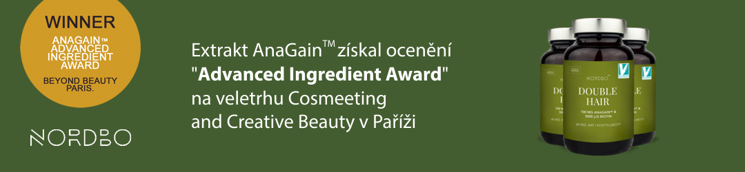 Účinná složka AnaGain získala cenu v soutěži Beauty Challanger Awards. 