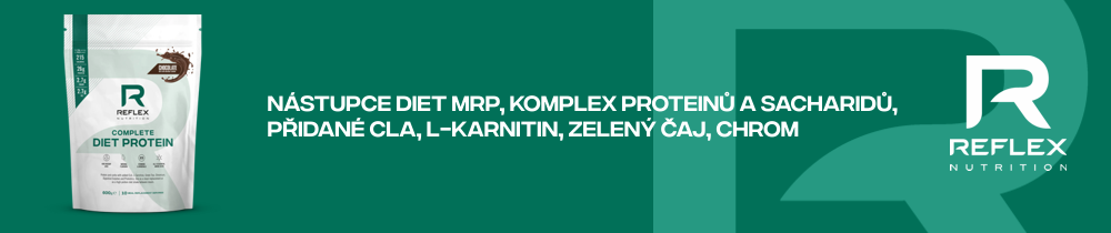 Nástupce Diet MRP, komplex proteinů a sacharidů, přidané CLA, L-karnitin, zelený čaj, chrom.