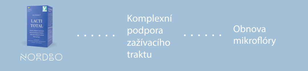 Lacti Total probiotika na komplexní podporu zažívacího traktu a obnovy mikroflóry.