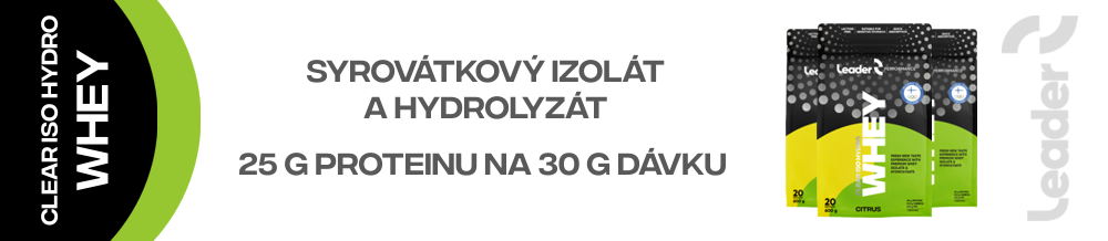 Clear ISO Hydro Whey syrovátkový izolát a hydrolyzát až 25g proteinu na 30g dávku.