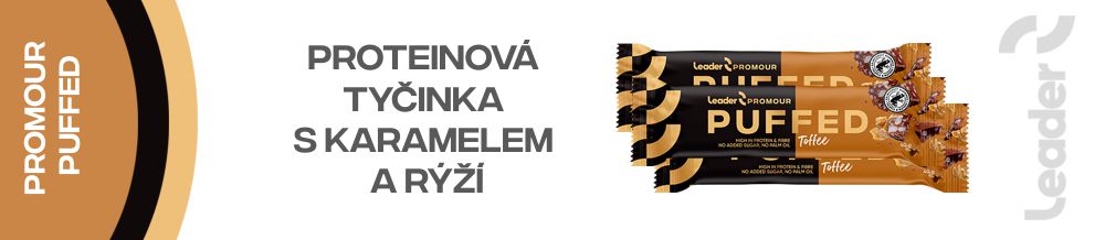 Proteinová tyčinka s karamelem a rýží.