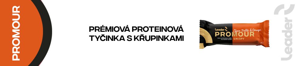 Prémiová proteinová tyčinka Leader s příchutí čokoládová pralinka a pomeranč.