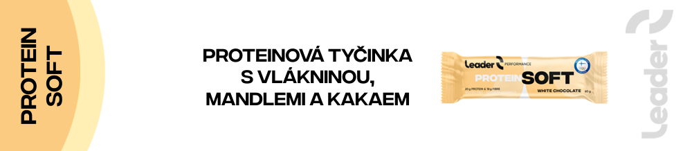 Proteinová tyčinka protein soft   s vlákninou s mandlemi a kakaem.