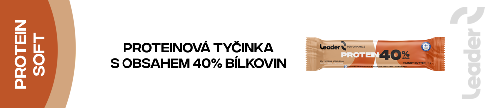 Protejnová tyčinka s obsahem 40% bílkovin.