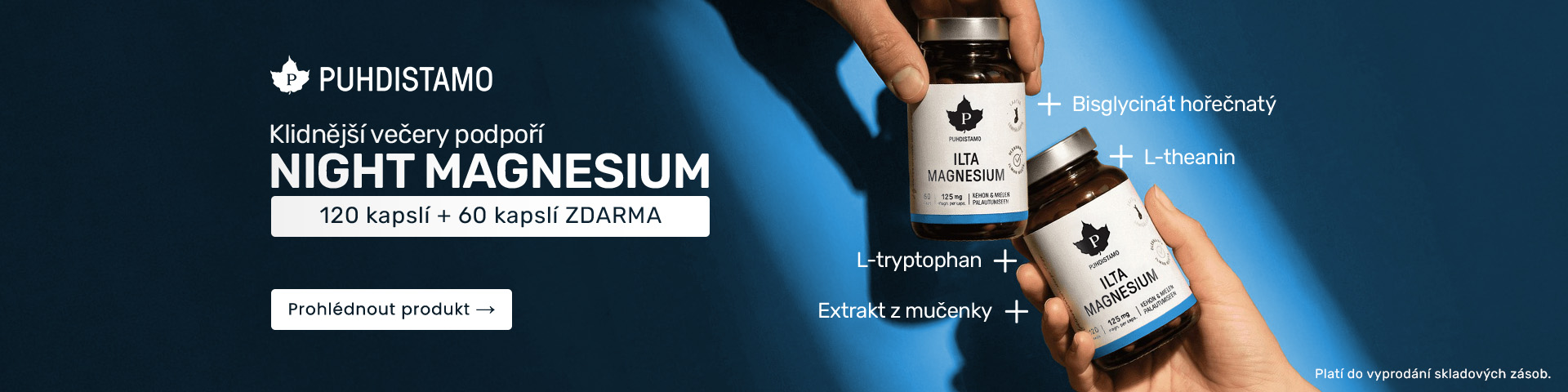 Puhdistamo - Night Magnesium 120 + 60 kapslí ZDARMA