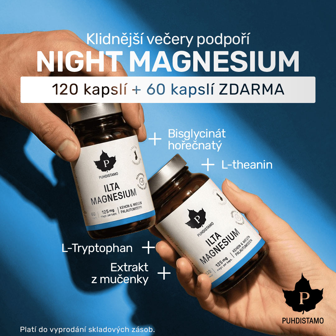 Puhdistamo Night Magnesium 120 + 60 kapslí ZDARMA