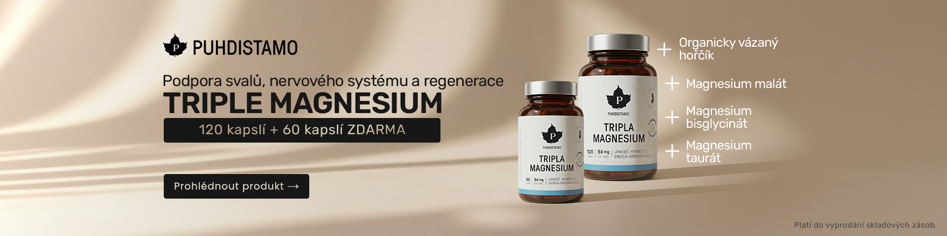 Puhdistamo - Triple Magnesium 120 + 60 kapslí ZDARMA