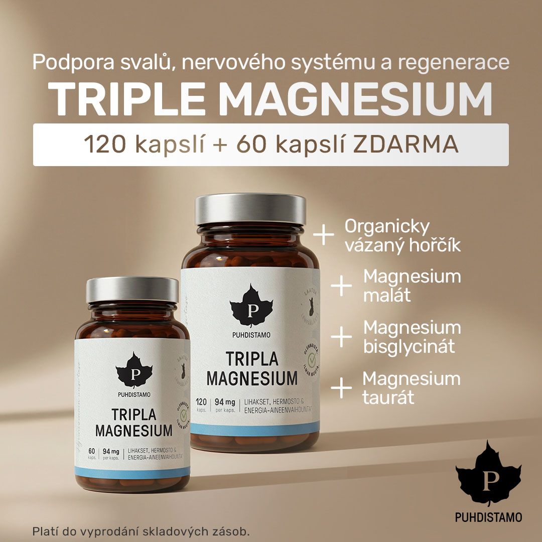 Puhdistamo Triple Magnesium 120+ 60 kapslí ZDARMA