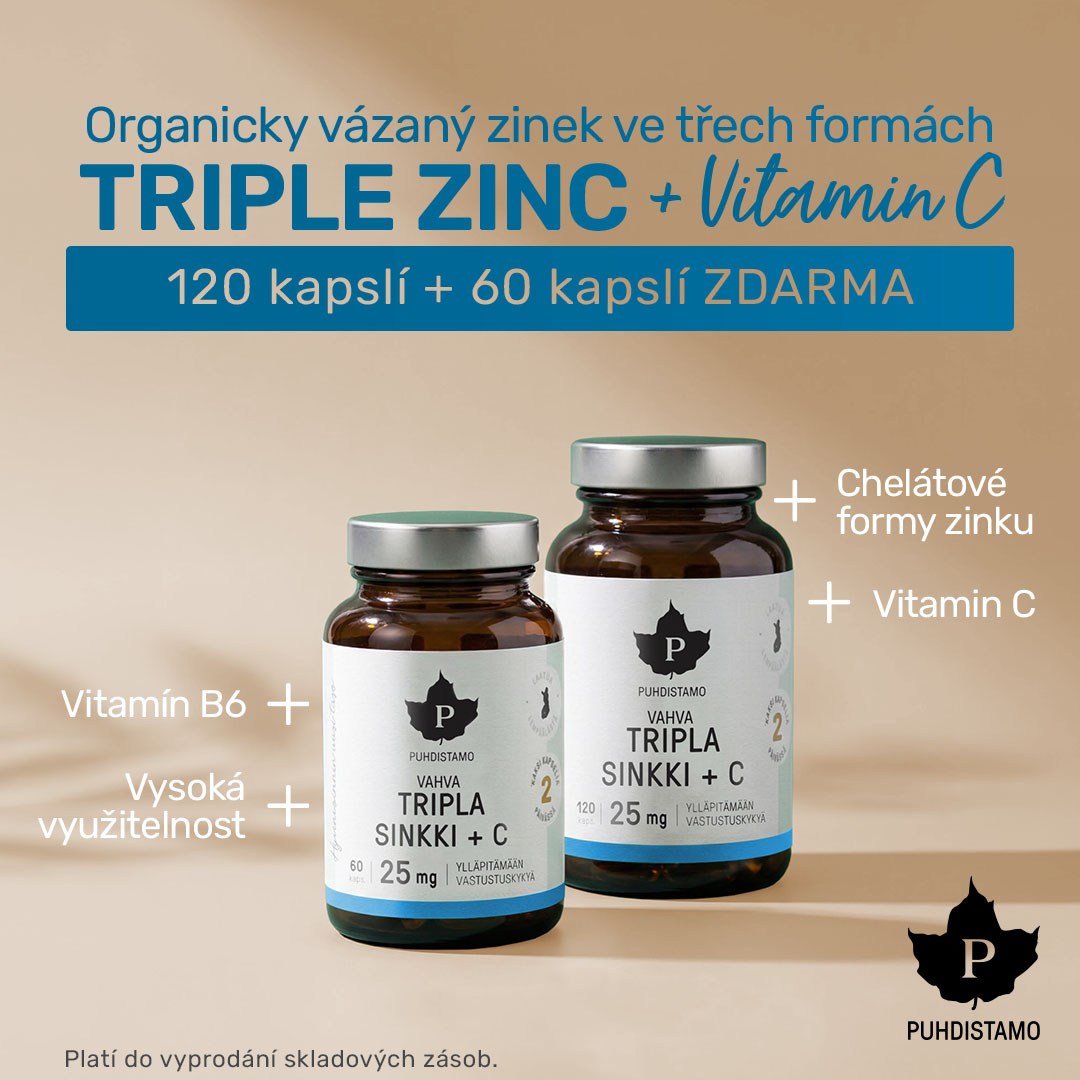 Puhdistamo Triple Zinc 120+ 60 kapslí ZDARMA